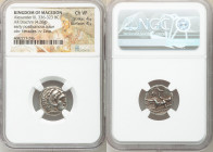 MACEDONIAN KINGDOM. Alexander III the Great (336-323 BC). AR drachm (17mm, 4.26 gm, 2h). NGC Choice VF 4/5 - 4/5. Posthumous issue of Lampsacus, ca. 3...