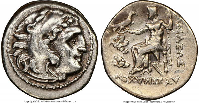 THRACIAN KINGDOM. Lysimachus (305-281 BC). AR drachm (18mm, 1h). NGC Choice VF. ...