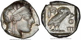 ATTICA. Athens. Ca. 440-404 BC. AR tetradrachm (25mm, 17.21 gm, 10h). NGC Choice AU 5/5 - 4/5, brushed. Mid-mass coinage issue. Head of Athena right, ...