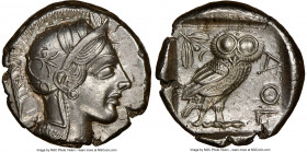 ATTICA. Athens. Ca. 440-404 BC. AR tetradrachm (24mm, 17.21 gm, 10h). NGC Choice AU 5/5 - 4/5, brushed. Mid-mass coinage issue. Head of Athena right, ...