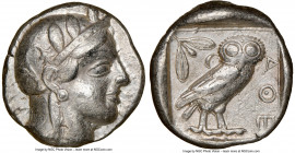ATTICA. Athens. Ca. 440-404 BC. AR tetradrachm (23mm, 17.15 gm, 5h). NGC Choice VF 5/5 - 3/5. Mid-mass coinage issue. Head of Athena right, wearing cr...