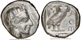 ATTICA. Athens. Ca. 440-404 BC. AR tetradrachm (23mm, 17.18 gm, 3h). NGC Choice VF 5/5 - 3/5. Mid-mass coinage issue. Head of Athena right, wearing cr...