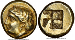 IONIA. Phocaea. Ca. 387-326 BC. EL sixth-stater or hecte (10mm, 2.55 gm). NGC AU 5/5 - 3/5. Head of Demeter-Kore left, wearing grain wreath, hair roll...