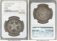 Republic "Low Relief" Star Peso 1915 XF45 NGC, Philadelphia mint, KM15.2. First year of type. 

HID09801242017

© 2020 Heritage Auctions | All Rig...