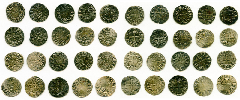 20-Piece Lot of Uncertified Assorted Deniers ND (12th-13th Century) VF, Includes...