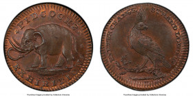 Middlesex. Pidcock's copper Farthing Token ND (c. 1790) MS65 Red and Brown PCGS, D&H-1067a. PIDCOCK'S EXHIBITION Elephant standing left, signed James ...