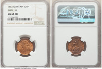 Victoria Pair of Certified Farthings 1862 NGC, KM747.2. (1) MS64 Red and Brown and (1) MS65 Red and Brown both small "8" variety. Sold as is, no retur...