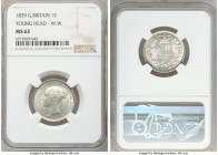 Victoria Shilling 1839 MS62 NGC, KM734.1, S-3904. W.W. on truncation. 

HID09801242017

© 2020 Heritage Auctions | All Rights Reserved