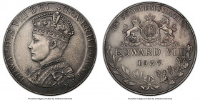 Edward VIII silver plated copper Matte Specimen "Coronation" Medal 1937-Dated SP63 PCGS, Giordano-CM185e. EDWARDVS VIII DEI GRA BRITT OMN REX crowned ...