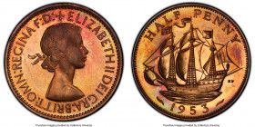 Elizabeth II Proof 1/2 Penny 1953 PR64 Red and Brown PCGS, KM882, S-4155. 

HID09801242017

© 2020 Heritage Auctions | All Rights Reserved