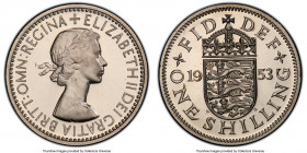 Elizabeth II Proof Shilling 1953 PR66 Cameo PCGS, KM890. English shield reverse. 

HID09801242017

© 2020 Heritage Auctions | All Rights Reserved