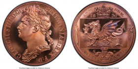 George IV 3-Piece Lot of Certified INA Retro Fantasy Issue "Wales" Crowns 1830-Dated (2007) PCGS, 1) copper Crown - MS68 Red, KM-XM1a 2) tin Crown - M...