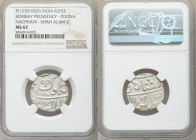 British India. Bombay Presidency 2-Piece Lot of Certified Rupees FE 1239 (1829) MS62 NGC, Poona mint, KM325 (under Maratha Confederacy) Nagphani mintm...