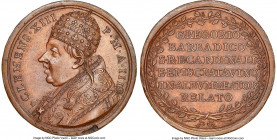 Papal States. Clement XIII bronze "Beatification San Gregorio Barbadico" Medal Anno III (1761)-Dated MS64 Brown NGC, Mazio-488. CLEMENS XIII P M A III...