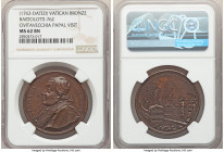Papal States. Clement XIII bronze "Civitavecchia Papal Visit" Medal Anno IV (1762)-Dated MS62 Brown NGC, Bartolotti-762. CLEMENS XIII PONT M A IV His ...