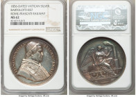 Papal States. Pius IX silver "Rome-Frascati Railway" Medal Anno XII (1856)-Dated MS62 NGC, Bartolotti-857. PIVS IX PONTIFEX MAXIMVS AN XII His bust ri...