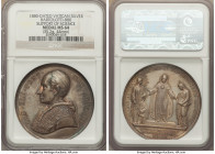 Papal States. Leo XIII silver "Support of Science" Medal Anno III (1880)-Dated MS64 NGC, Bartolotti-880. 44mm. 35.2gm. By Bianchi. LEO XIII PONT MAX A...