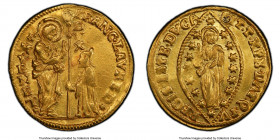 Venice. Francesco Loredan gold Zecchino ND (1752-1762) UNC Details (Plugged) PCGS, KM619, Fr-1405. 3.44gm. FRANC • LAVRED | S | • | M | • V | E | N | ...