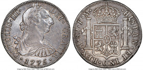 Charles III 8 Reales 1775 Mo-FM XF Details (Cleaned) NGC, Mexico City mint, KM106.2. Anthracite toning draped in a silver-blue tint. 

HID0980124201...