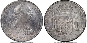 Charles III 8 Reales 1778 Mo-FF AU Details (Cleaned) NGC, Mexico City mint, KM106.2. Sheer dressing of lavender and gold over lustrous argent fields. ...