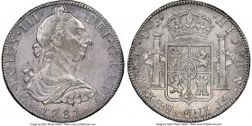 Charles III 8 Reales 1781 Mo-FF AU Details (Cleaned) NGC, Mexico City mint, KM106.2. Dove gray with amethyst tint over Semi-Prooflike surfaces. 

HI...