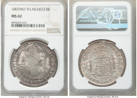 Charles IV 8 Reales 1807 Mo-TH MS62 NGC, Mexico City mint, KM109. Amethyst tinted toning over mirrored steely argent surface. 

HID09801242017

© ...