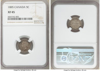 Victoria Pair of Certified Assorted Issues 1885 NGC, 1) Canada: 5 Cents - XF 45, KM2 2) Great Britain: 3 Pence - MS63, KM730 Sold as is, no returns. ...