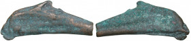 Ancients Skythia, Olbia Cast Æ Dolphin (Circa 450-425 BC)
2.32 g. 30mm.