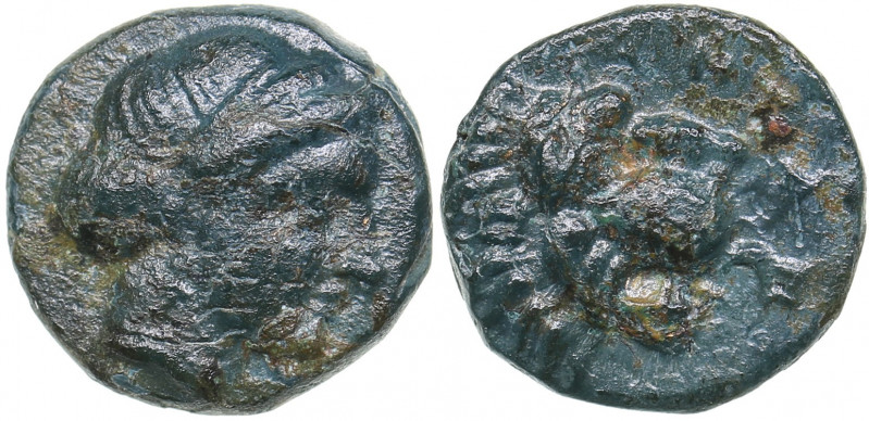Troas, Antandros - AE (circa 400-350 BC)
0.64 g. 8mm. VF/VF Laureate head of Ar...