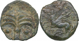 The Carthaginians in Sicily and North Africa, uncertain mint in Sicily Æ Bronze - (circa 330-320 BC)
2.16 g. 17mm. VF/VF Palm tree/ Pegasus flying le...