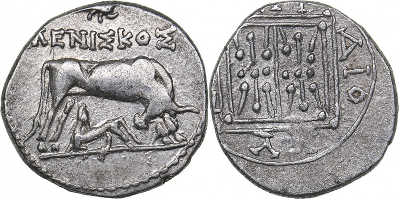 Illyria - Apollonia - Meniskos AR Drachm (circa 275-48 BC)
3.19 g. 17mm. AU/AU ...