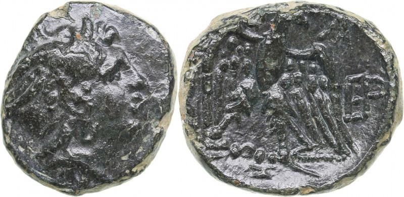 Macedonian Kingdom AE - Perseus (179-168 BC)
5.67 g. 18mm. VF/XF Helmeted head ...
