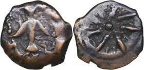 Judaea Æ Prutah - Alexander Jannaios (103-76 BC)
1.62 g. 15mm. VF/VF Anchor/ Star of eight rays surrounded by diadem. Hendin 1150.