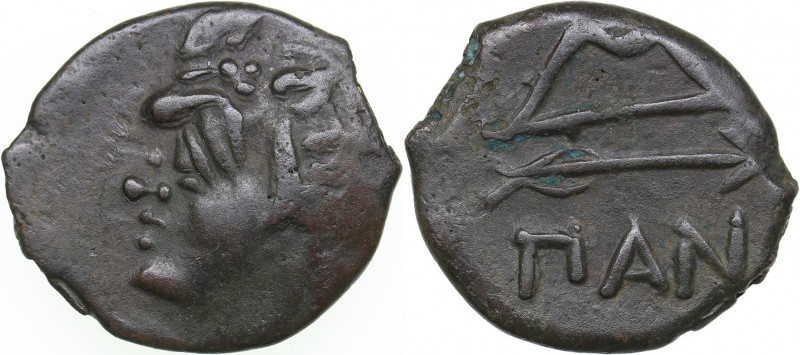 Bosporus Kingdom, Pantikapaion Æ obol (Ca. 275-245 BC)
1.49 g. 14mm. VF/VF Peri...