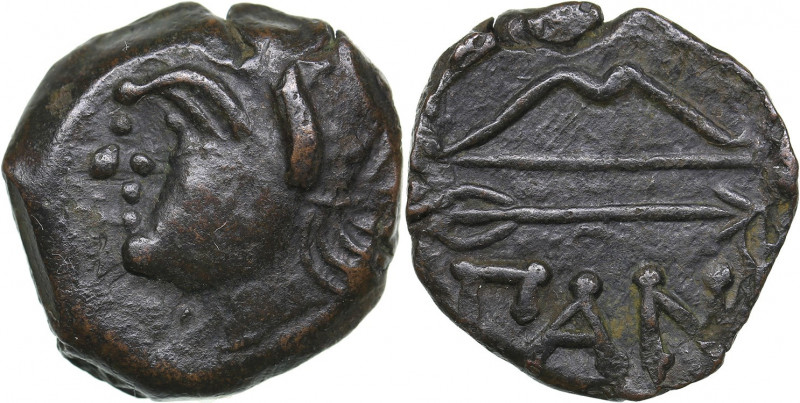 Bosporus Kingdom, Pantikapaion Æ obol (Ca. 275-245 BC)
2.37 g. 14mm. XF/XF Peri...