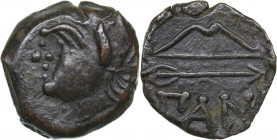 Bosporus Kingdom, Pantikapaion Æ obol (Ca. 275-245 BC)
2.37 g. 14mm. XF/XF Perisad II., 284-245 BC. Wreathed head of satyr left / Bow and arrow; ΠΑΝ ...