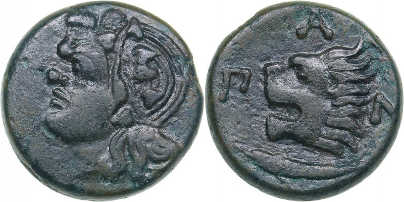 Bosporus Kingdom, Pantikapaion Æ tetrachalcon (Circa 294-283 BC)
7.11 g. 20mm. ...