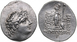 Kings of Cappadocia. Eusebeia AR Drachm 160/159 BC - Ariarathes V (163-130 BC)
4.07 g. 20mm. UNC/UNC Mint luster. Ariarathes V bust right/ ΒΑΣΙΛΕΩΣ -...