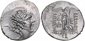 Kings of Cappadocia. Eusebeia AR Drachm 90/89 BC - Ariarathes IX (101-85 BC)
4.19 g. 20mm. UNC/UNC Mint luster. Ariarathes IX bust right/ ΒΑΣΙΛΕΩΣ - ...