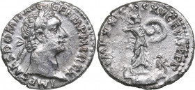 Roman Empire Denar 91 AD - Domitianus (81-96 AD)
3.13 g. 19mm. XF-/VF+ IMP CAES DOMIT AVG GERM P M TR P X/ IMP XXI COS XV CENS P P P. RIC 152; C. 265...