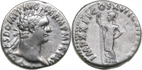 Roman Empire Denar 95-96 AD - Domitianus (81-96 AD)
3.41 g. 18mm. VF+/VF IMP CAES DOMIT AVG GERM P M TR P XV/ IMP XXII COS XVII CENS P P P. RIC 193; ...