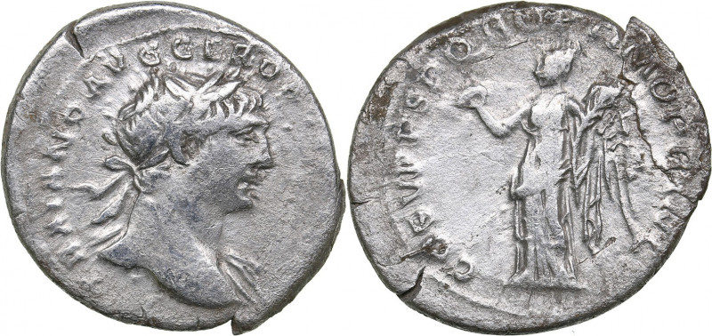Roman Empire Denar 103-111 AD - Traianus (98-117 AD)
2.68 g. 20mm. VF/VF- IMP T...