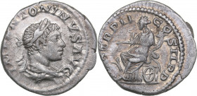 Roman Empire AR Denarius 219 - Elagabalus (218-222 AD)
3.11 g. 18mm. VF/XF- Traces of mint luster. IMP ANTONINVS AVG/ P M TR P II COS II P P, Fortuna...