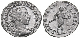 Roman Empire Antoninianus - Gordian III (238-244 AD)
3.61 g. 22mm. AU/XF Mint luster! IMP GORDIANVS PIVS FEL AVG/ SAECVLI FELICITAS RIC 216