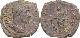 Roman Empire AE Sestertius - Philip the Arab (244-249 AD)
16.61 g. 30mm. XF/VF Bust of the Emperor in a laurel wreath. / Goddess Aquitas, in the hand...