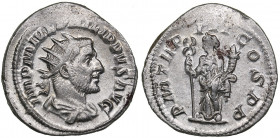 Roman Empire Antoninianus 246 AD - Philip the Arab (244-249 AD)
3.73 g. 23mm. AU/AU Mint luster. IMP M IVL PHILIPPVS AVG/ P M TR P III COS P P. RIC 3