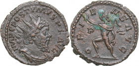 Roman Empire AE Antoninianus 268 AD - Postumus (260-269 AD)
2.94 g. 20mm. XF/XF- IMP C POSTVMVS P F AVG/ ORIENS AVG, P. Sol.