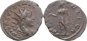 Roman Empire AE Antoninianus - Tetricus II. Son of Tetricus I (273-274 AD)
2.36 g. 19mm. VF/F C PIV ESV TETRICVS CAES/ SPES PVBLICA.