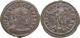Roman Empire Æ Follis - Diocletian (284-305 AD)
8.10 g. 28mm. AU/XF IMP DIOCLETIANVS AVG/ GENIO POPV-LI ROMANI