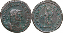 Roman Empire Æ Follis - Maximian 286-305 AD
10.33 g. 27mm. F/VF IMP MAXIMINVS P F AVG/ GENIO POPVLI ROMANI